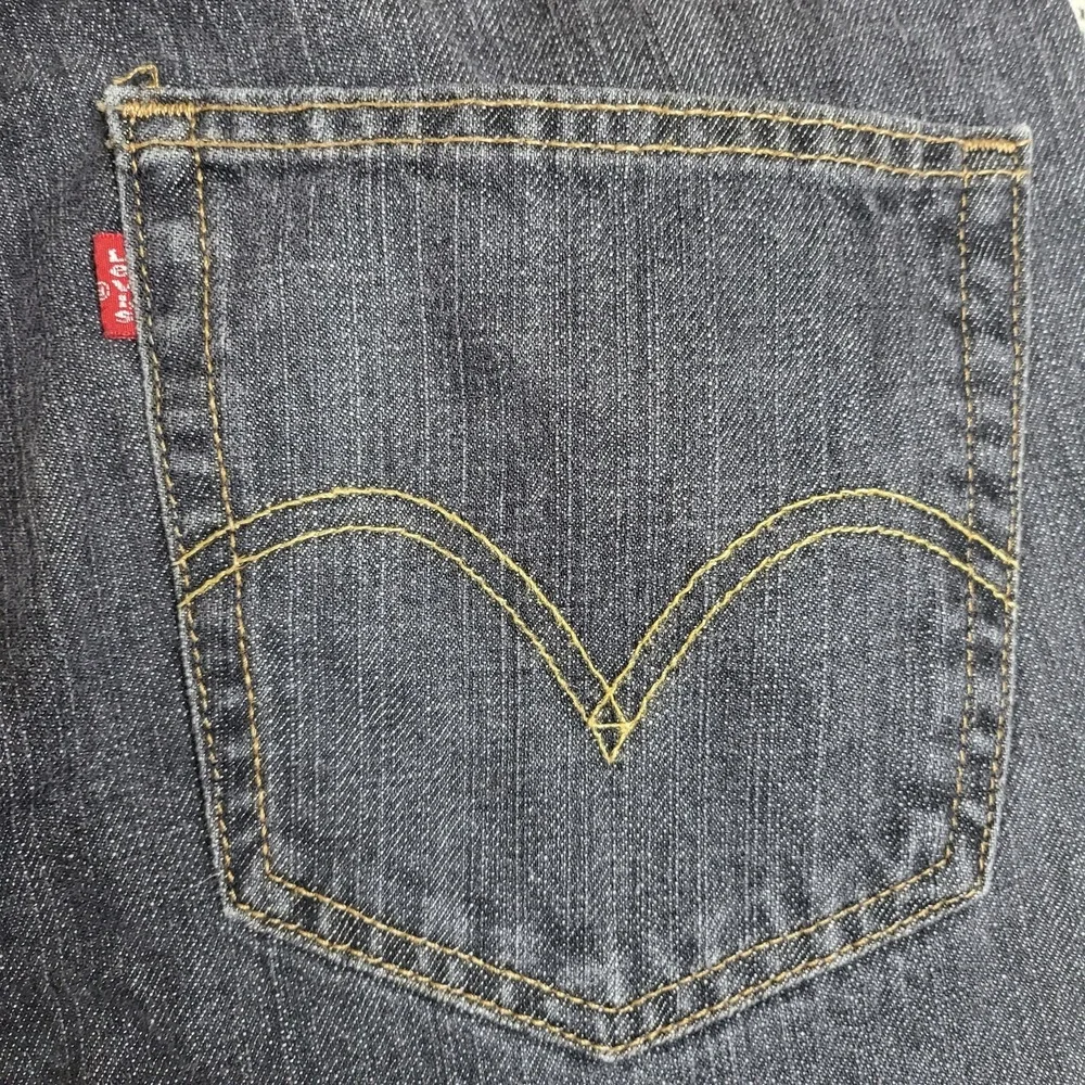 Levis 514 Jeans Mens 32x34‎ Blue Slim Straight Distressed Cut Off Raw Hem Denim